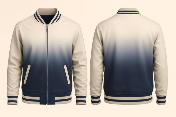 Dark Blue Fading Varsity Jacket