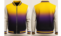 Black Violet Yellow Varsity Jacket
