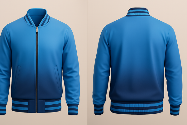 Blue to Dark Blue Varsity Jacket