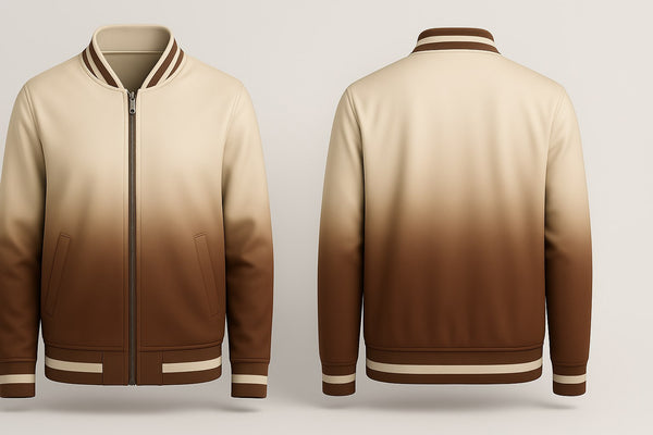 Brown Beige Varsity Jacket