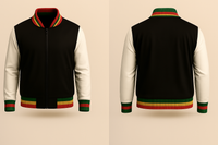 Mens Denim and Black Varsity Jacket