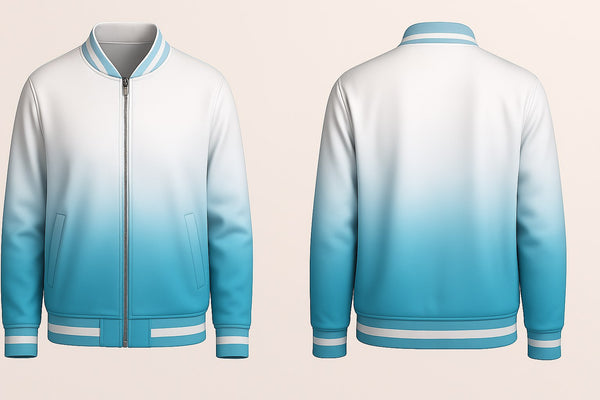 Cyan Fading Varsity Jacket