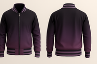 Black To Violet Varsity Jacket