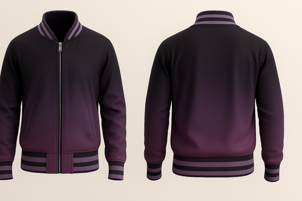 Black To Violet Varsity Jacket