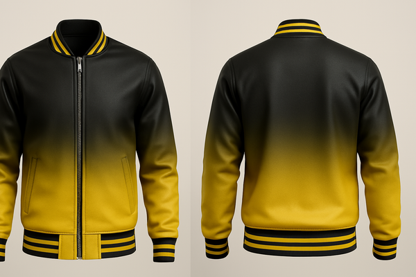 Black To Yellow Varsity Jacket