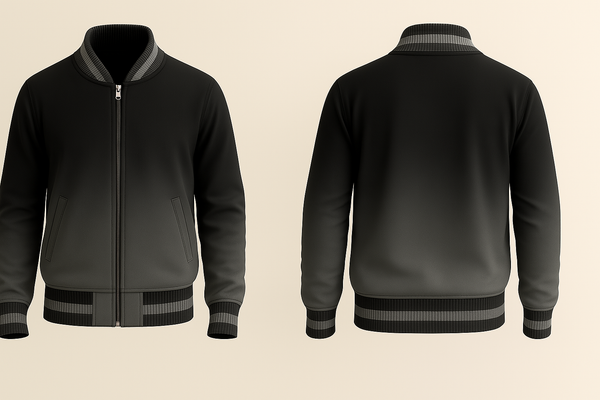 Black To Gray Varsity Jacket