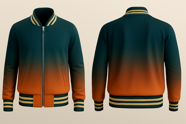 Blue to Orange Varsity Jacket
