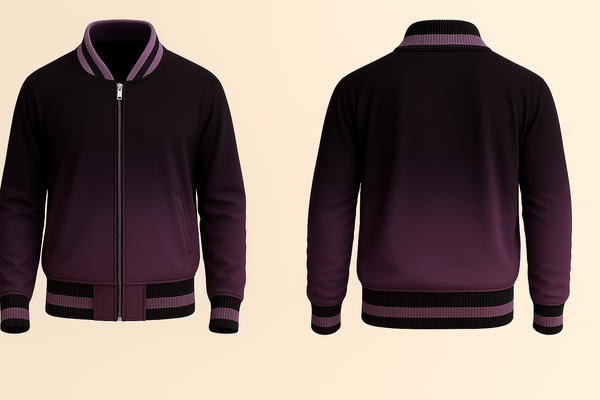 Black to Violet Varsity Jacket
