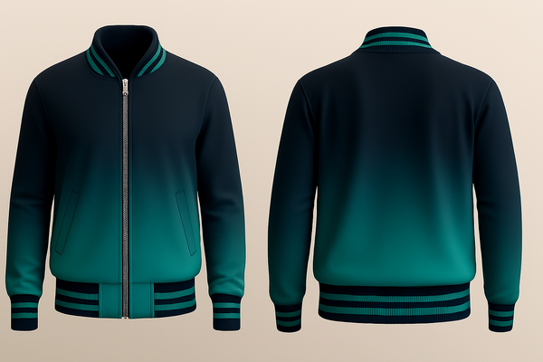 Black To Blue Varsity Jacket