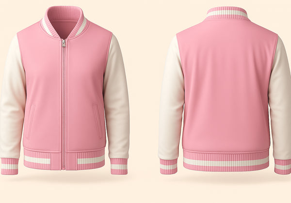 Pink and White Varsity Jacket