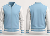Sky Blue and White Varsity Jacket