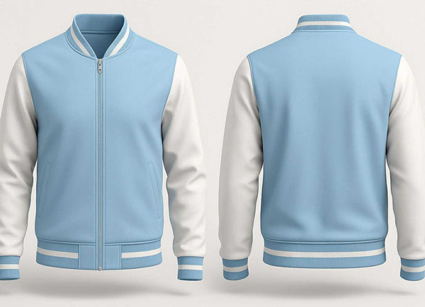 Sky Blue and White Varsity Jacket