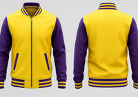 Yellow and Violet Varsity Jacket