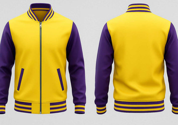 Yellow and Violet Varsity Jacket