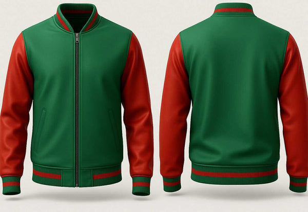 Green and Red Varsity Jacket