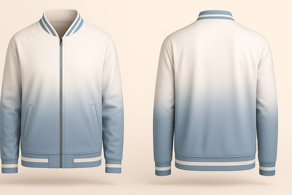 Light Blue Fading Varsity Jacket