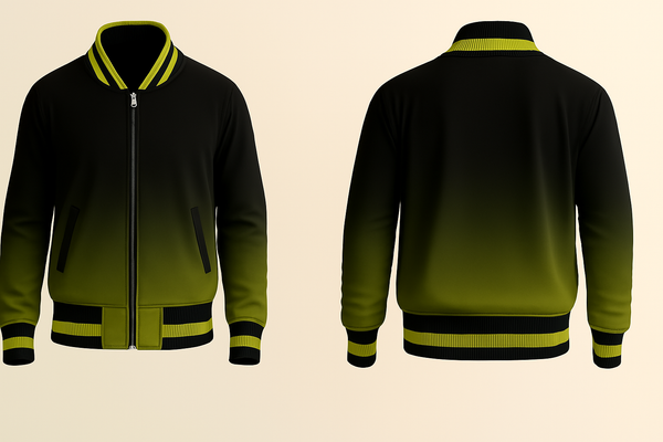 Black to Green Varsity Jacket