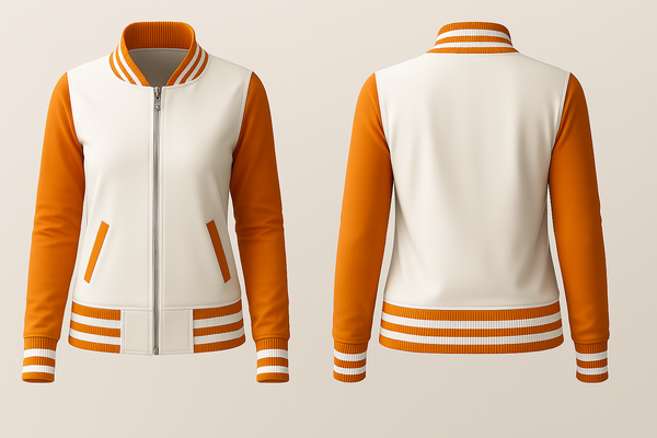 Orange Sleeves Varsity Jacket