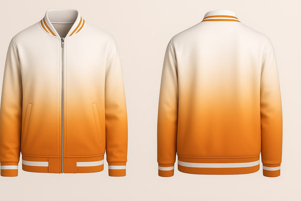 Orange Fading Varsity Jacket
