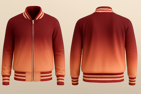 Maroon to Peach Varsity Jacket