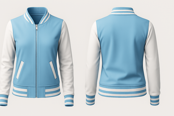 Sky Blue Body Varsity Jacket