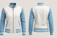 Sky Blue Sleeves Varsity Jacket