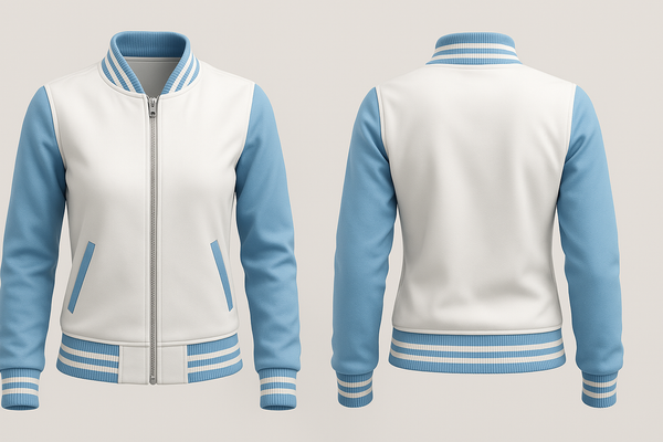 Sky Blue Sleeves Varsity Jacket