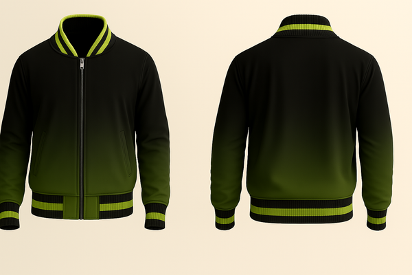 Black to Green Varsity Jacket