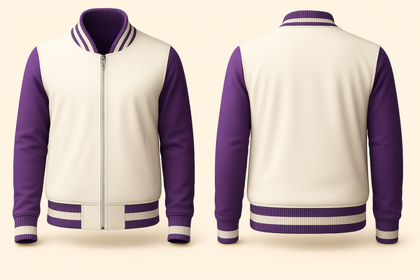 Violet and White Varsity Jacket