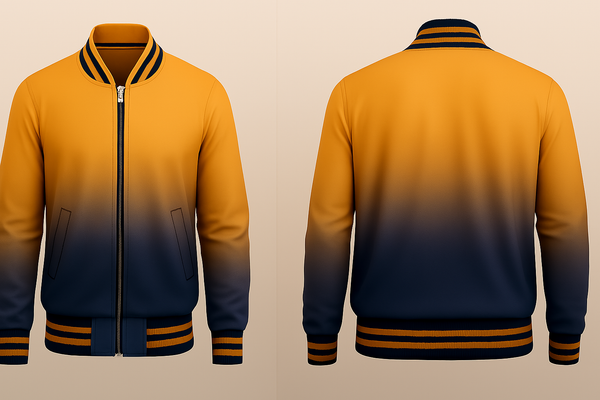 Orange to Black Varsity Jacket
