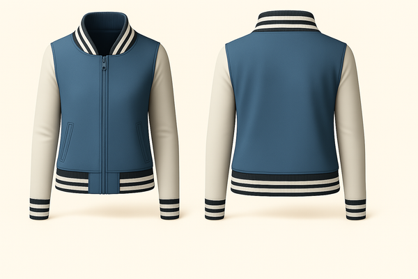 Ladies Denim Varsity Jacket