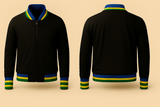 Mens Denim and Black Varsity Jacket