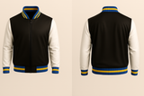Mens Denim and Black Varsity Jacket