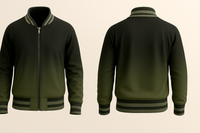Black Olive to Forest Moss Varsity Jacket