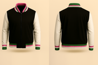 Mens Denim and Black Varsity Jacket
