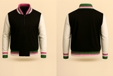 Mens Denim and Black Varsity Jacket