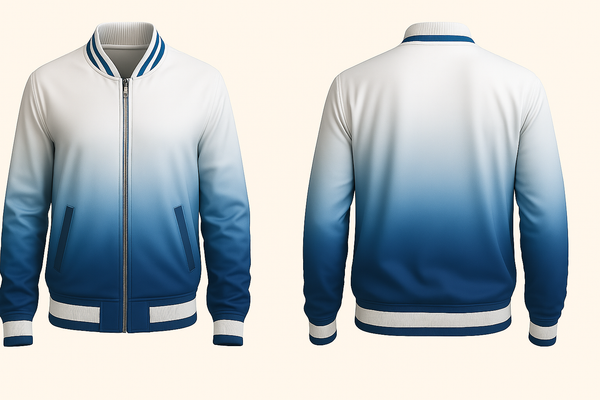 Blue Fading Varsity Jacket