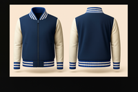 Mens Denim and Black Varsity Jacket