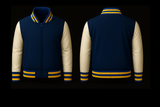 Mens Denim and Black Varsity Jacket