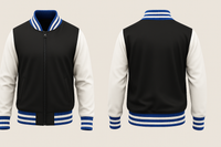 Mens Denim and Black Varsity Jacket