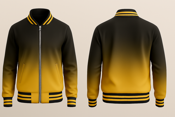 Charcoal and Yellow Varsity Jacket