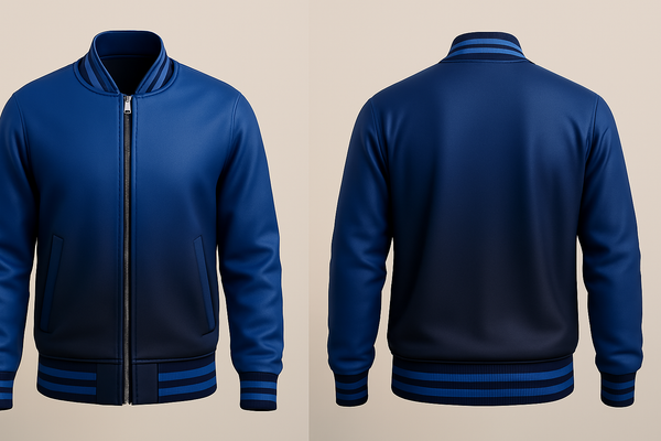 Dark Blue to Black Varsity Jacket