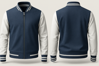 BLUE AND WHITE VARSITY JACKET