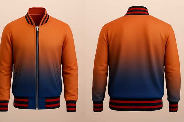 Orange to Blue Varisty Jacket