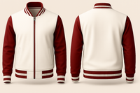 WHITE AND RED VARSITY JACKET