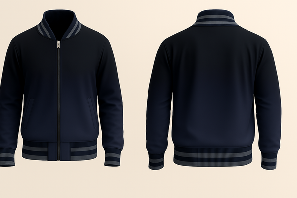 Deep Navy Blue Varsity Jacket