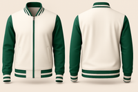 WHITE GREEN VARSITY JACKET