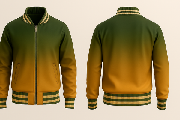 Green to yellow Varsity Jacket