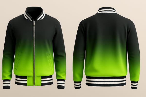 Black to Green Varsity Jacket