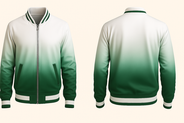 Green Fading Varsity Jacket